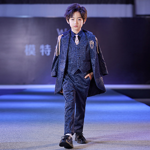 男童西装套装儿童礼服秋冬走秀英伦风小西服中大童钢琴演出服主持
