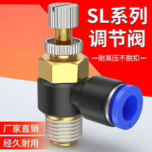 节流阀气管接头气控阀精密调压阀SL4-m5/6-01/8-02气缸气压控制器