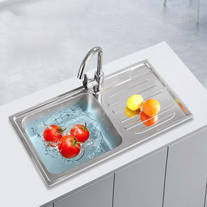 简易不锈钢厨房水池水槽单槽家用洗菜盆带支架家用洗手盆带砧板升