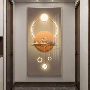 入户玄关装饰画现代轻奢高档竖版简约走廊过道壁画客厅背景墙挂画