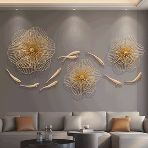 铁艺壁饰客厅沙发背景墙装饰画轻奢金属墙面餐厅壁画中式艺术挂画