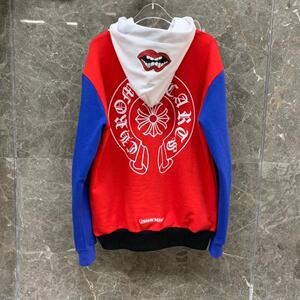 2020秋季潮牌ch克罗心马蹄刺绣梵文十字架拼皮卫衣男女款网红外套