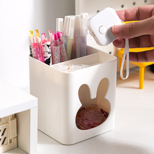 可爱创意笔筒学生桌面摆件书桌收纳盒办公室好物文具小兔子笔架