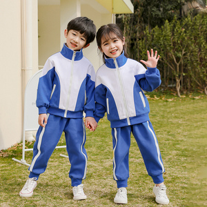 小学生蓝白校服夏季英伦学院风运动服儿童纯棉班服幼儿园园服秋装
