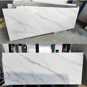 定制雪山白岩板桌面板天然雅士白人造大理石餐桌面吧台桌台面柜面