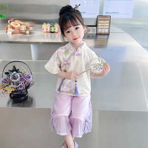 女童夏装套装2024新款儿童古装汉服小女孩唐装夏季新中式国风衣服