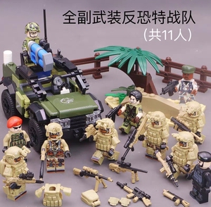 乐高积木军事特种兵基地男孩子拼装幽灵阵地武装人仔装备益智玩具