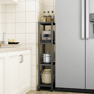 夹缝可移动厨房置物架25cm冰箱侧面落地式家用小电器收纳整理货架