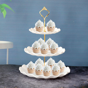 生日派对布置甜品台摆件婚礼展示架子欧式塑料摆台蛋糕托盘点心架