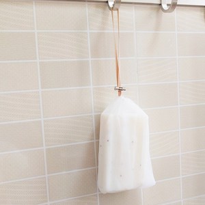 3只 沐浴网袋可挂锁扣束口加大粗网洗手袋起泡网肥皂香皂皂收纳袋