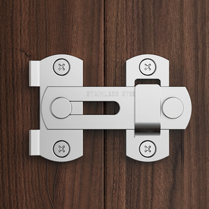 插销门栓免打孔不锈钢门扣大门简易固定锁扣搭扣老式门锁明装卡扣