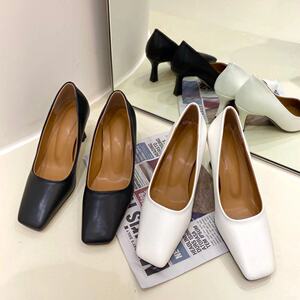 2020冬季 mua千万韩国东大门代购 气质平头高跟鞋(建议拍大一码