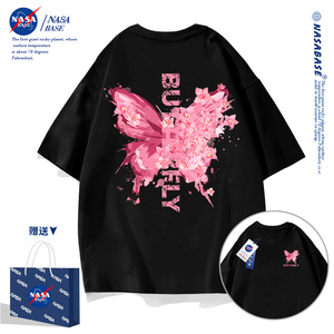 NASA联名蝴蝶短袖t恤男女潮牌2024新款潮流爆款宽松学生半袖体恤
