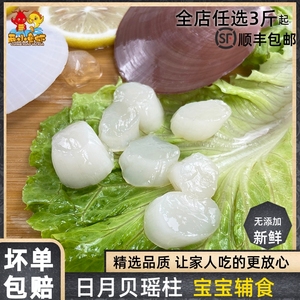 北海瑶柱新鲜日月贝柱生鲜扇贝肉儿童宝宝辅食非台湾青岛夏威夷贝