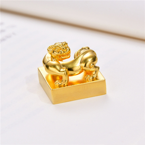 24k黄金定做螭龙印章吊坠定刻姓名字 个人书法私章 高端商务礼品