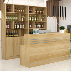 饭店吧台收银台超市便利烟酒柜架餐厅馆酒店简约现代转角复古前台