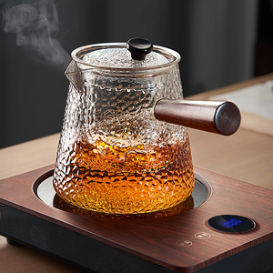 忆壶茶锤纹玻璃侧把壶煮茶冲泡普洱茶壶电陶炉烧水壶茶水分离茶具