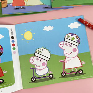小猪佩奇画画本儿童画册涂鸦填色绘画书小孩涂色幼儿园图画本益智