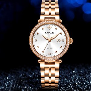 00瑞亚钟表店淘宝正品牌米格手表女款全自动机械表女表精钢带防水