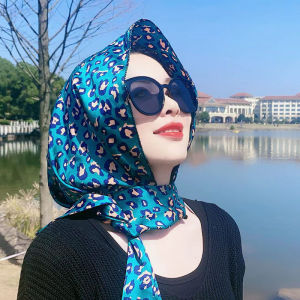 网红头巾包头新款防晒丝巾带帽子韩版围巾女多功能套头穆斯头巾薄