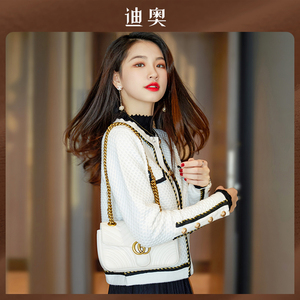 迪奥女装代购大牌小香法式针织衫短款外套品牌新款秋冬款上衣衣服
