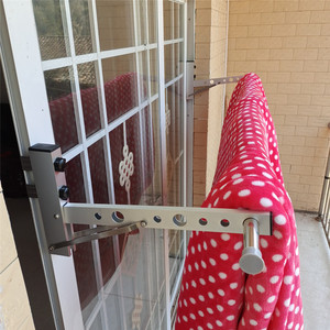 窗户晾衣架窗台窗外免打孔晒被子神器阳台外伸缩户外室内晒凉衣杆