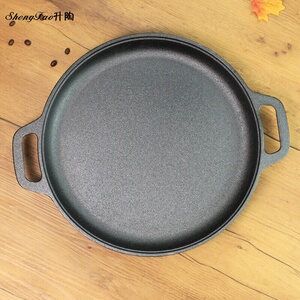 加厚铸铁烙饼锅家用煎饼果子鏊子做手抓饼平底锅煎鱼无涂层不粘锅