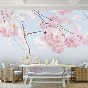 北欧樱花背景墙