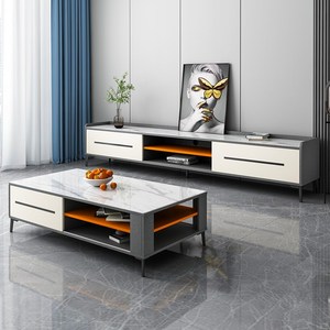 cbd现代简约岩板茶几电视柜组合小户型客厅家用经济型拼色北欧茶