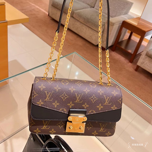 【奢物拍】lv/路易威登22新款老花印斜挎包链条包单肩包手提女包