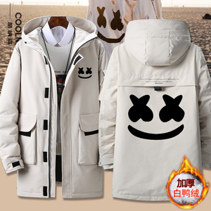 百大dj棉花糖marshmello电音外套加厚羽绒服中长款男女冬季衣服潮