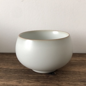 汝窑月白主人杯禅定杯汝瓷月白釉手工杯陶瓷单杯90毫升