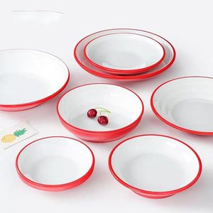 欧式密胺餐具盘子深盘商用餐厅饭店仿瓷汤盘创意菜盘餐盘塑料盘