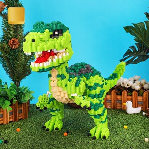 乐高小颗粒拼装积木益智玩具儿童男成高难度霸王龙恐龙拼图礼物