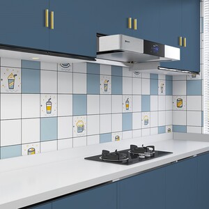 厨房墙壁防油贴纸防火耐高温瓷砖灶台墙面防水自粘透明墙贴可擦洗