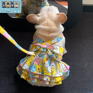 中小型犬宠物狗狗裙子法斗巴哥斗牛犬比熊博美衣服春夏薄款公主裙