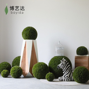 球型植物仿真绿植造景草球橱窗咖啡厅服装店装饰品落地苔藓球摆件