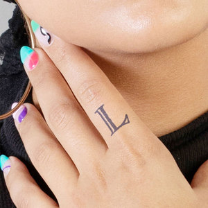 gattoo【mini系列】 字母手指小图案 逼真纹身贴儿童孕妇可用安全