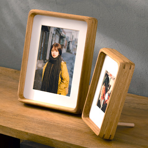 胡桃木圆角像框手机照片免费打印做成6寸7寸八寸实木相框摆台礼物