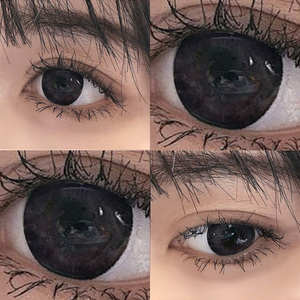 暗黑复古美瞳全眼黑色大直径14.5大眼萌妹半年抛月抛隐形眼镜媞娜