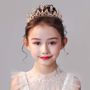 皇冠头饰儿童公主小童韩版发箍女孩生日演出钢琴表演女童水晶王冠