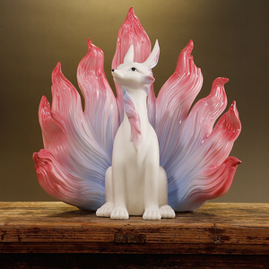 60花落菩提深淘宝九尾狐镜子化妆镜小狐狸灵狐随身折叠小镜子迷你