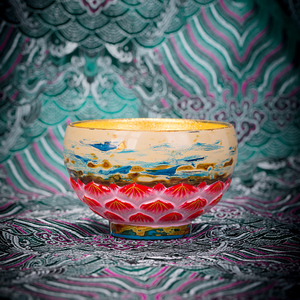 墨修缘蔡志强陶瓷大漆金盏佛莲金叶茶盏茶杯纯手工大号功夫主人杯