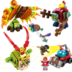 d牌dlp547植物大作战猕猴桃捕蝇草太阳能车机甲巨人僵尸积木玩具