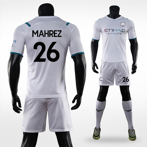 21-22曼城球衣客场白26号马赫雷斯短袖足球服套装男定制