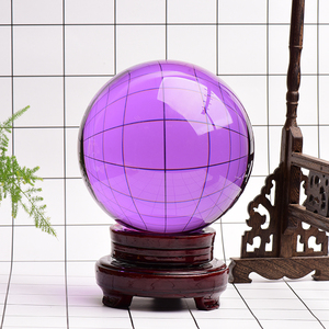 紫水晶球紫色水晶球玻璃客厅酒柜隔断屏风玄关办公室书桌面家居摆