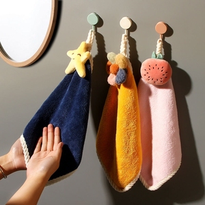 擦手毛巾挂式可爱卡通擦手巾家用洗手间小方巾不掉毛柔软耐脏吸水