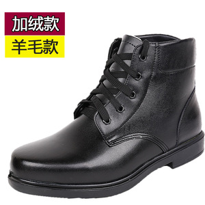 冬季常服加绒加厚羊毛士兵绒皮鞋毛皮鞋男东北保暖雪地靴军勾棉靴