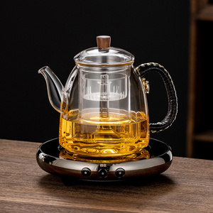 蒸煮茶壶耐热玻璃烧水壶办公高档茶具可保温定时超薄电陶炉煮茶器