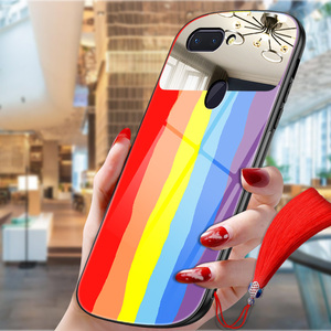 oppo r15镜子手机壳女款椭圆形补妆保护套r15梦境版网红玻璃镜面外壳